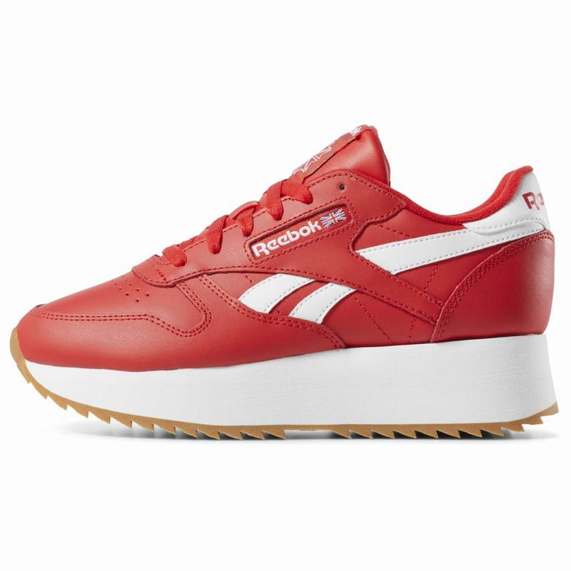 Tenisi Reebok Classic Leather Double Dama Rosii/Albi Romania MV7848MV